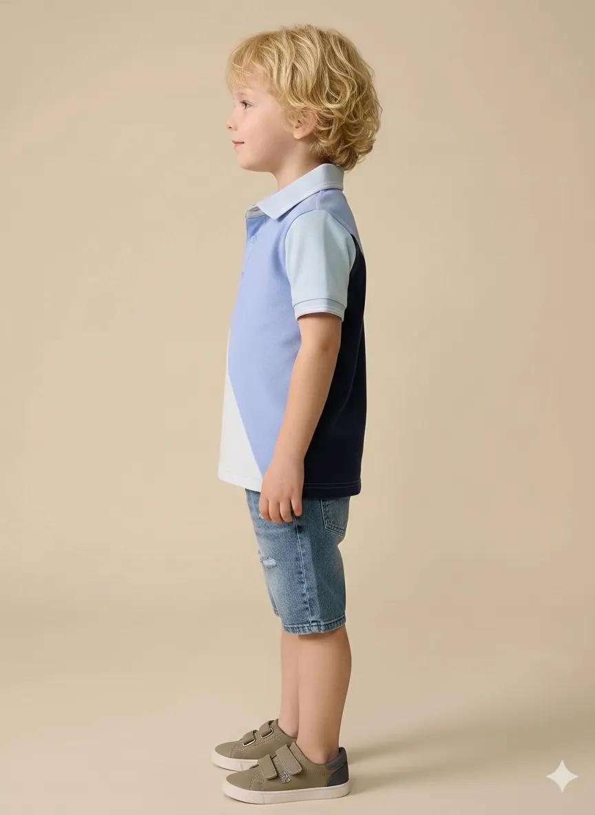 Boy Rugged Blue Solid Long Short