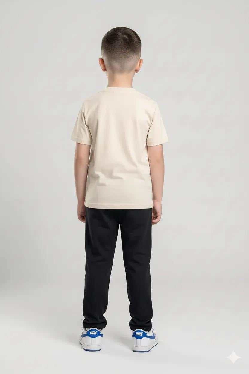 Boys Black Regular Fit Track Pants