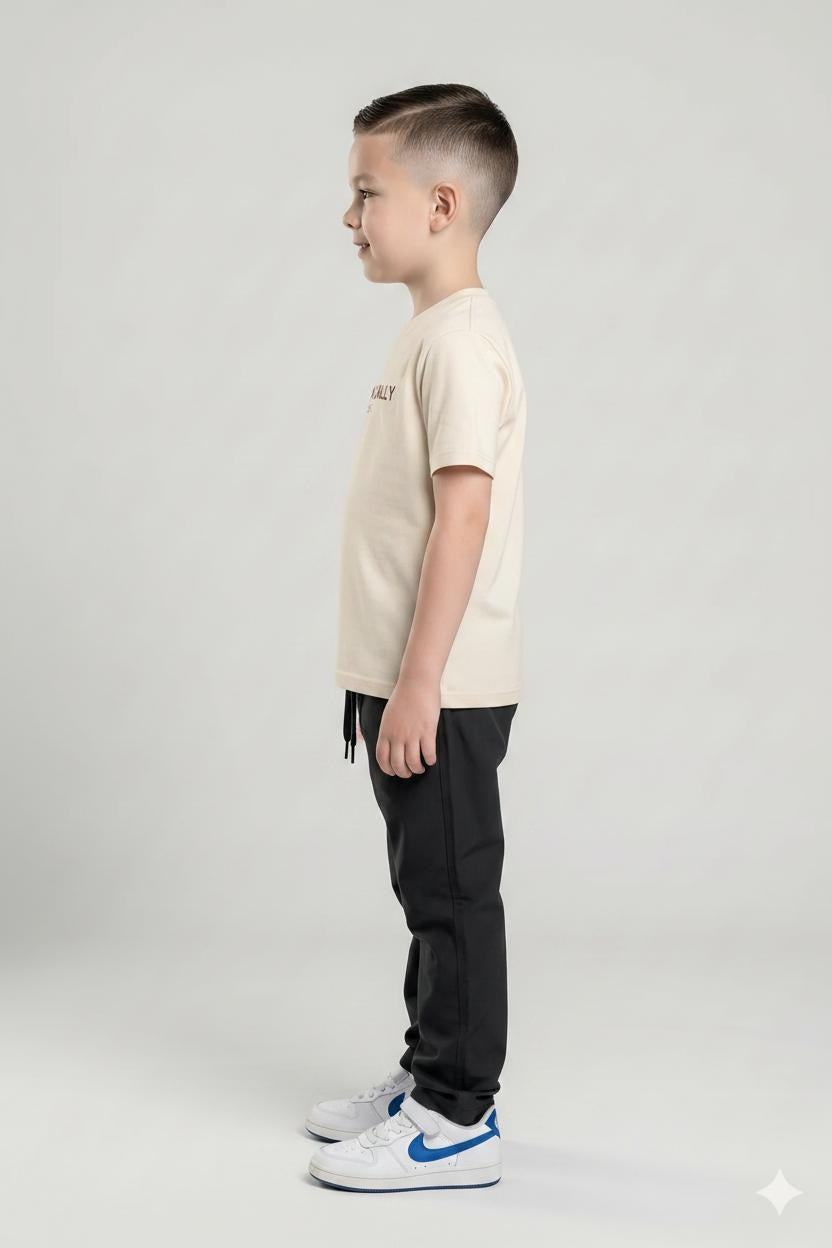 Boys Gun Metal Regular Fit Joggers
