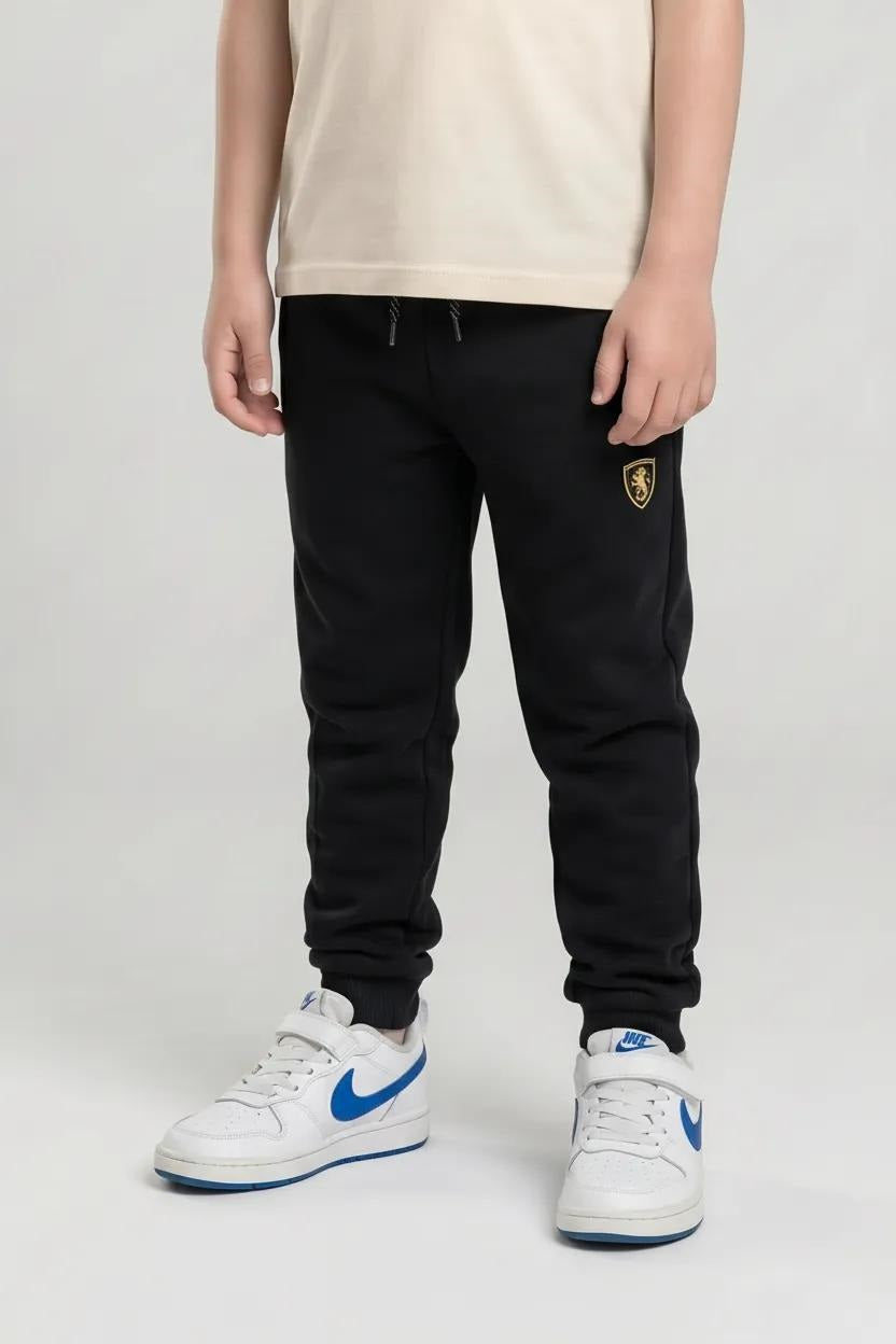 Boys Brand Logo Printed Regular Fit Cotton Joggers