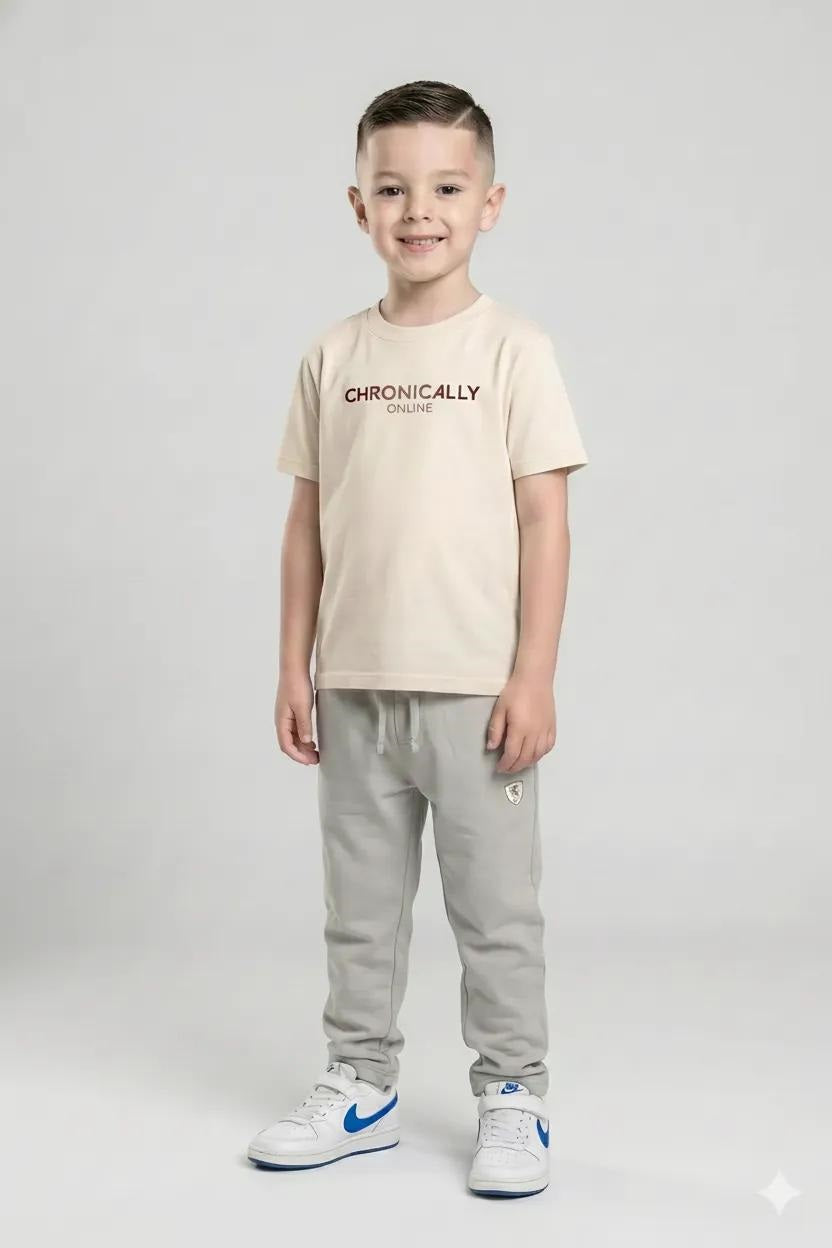Boys Onyx Brand Logo Printed Regular Fit Cotton Joggers