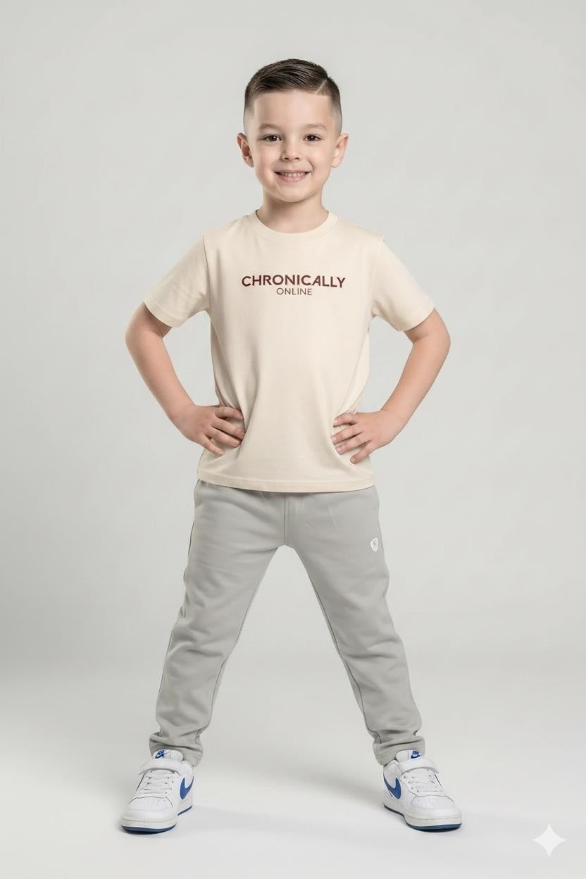 Boys Onyx Brand Logo Printed Regular Fit Cotton Joggers