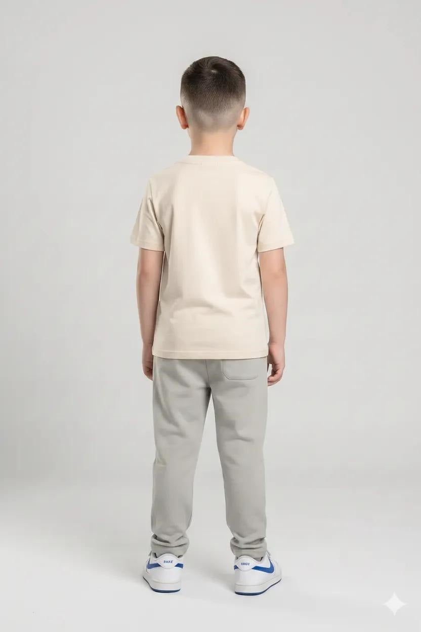 Boys Onyx Brand Logo Printed Regular Fit Cotton Joggers