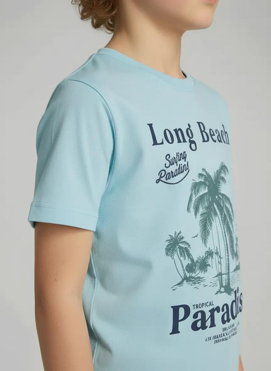 Octave Boys Grphics Printed Cotton Round Neck T-shirt