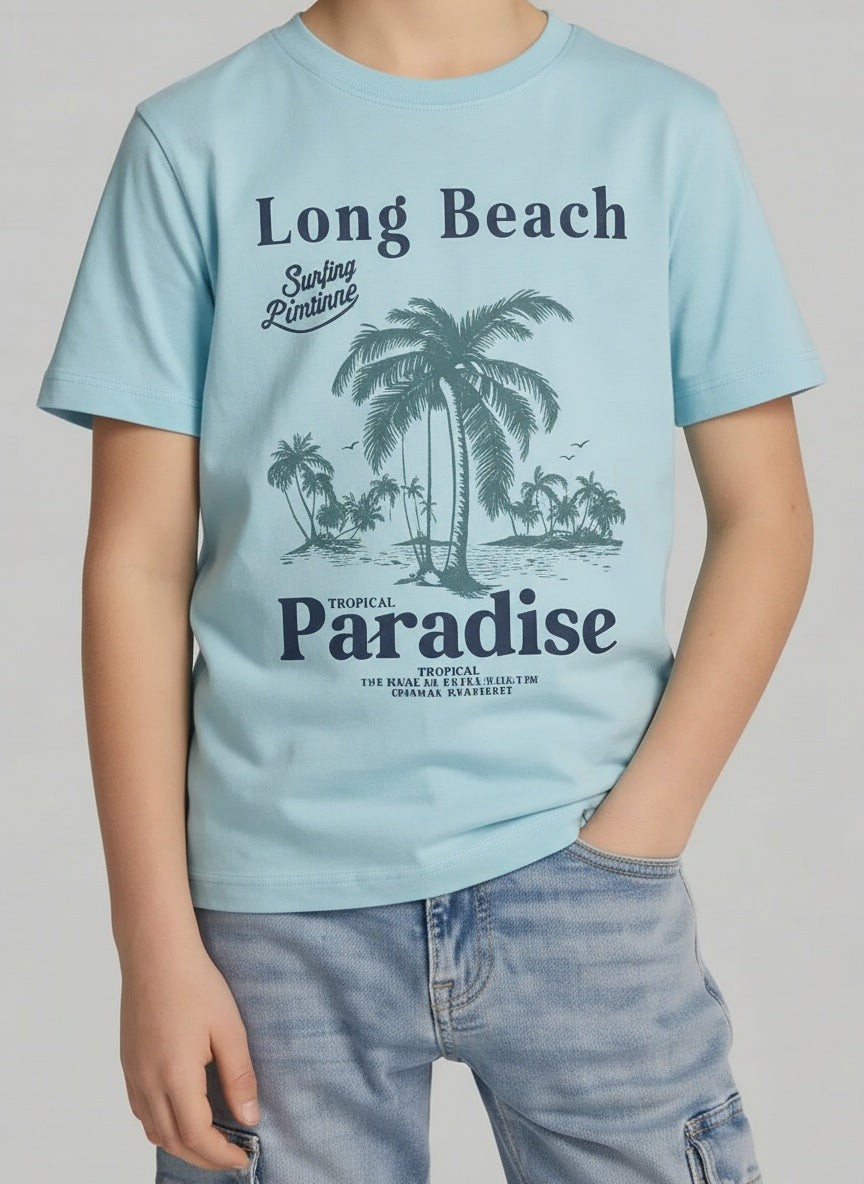 Octave Boys Grphics Printed Cotton Round Neck T-shirt