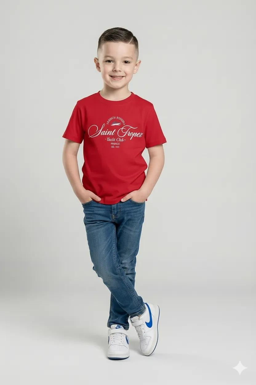 Octave Boys Brick Printed Cotton Round Neck T-shirt