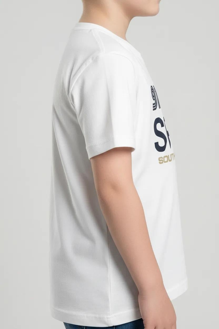 Octave Boys Off White Printed T-shirt
