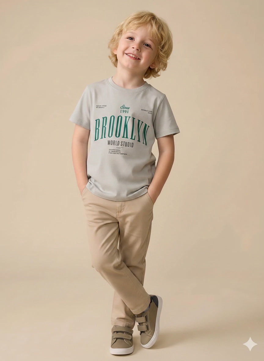 Boy Chalk Round Neck T-Shirt