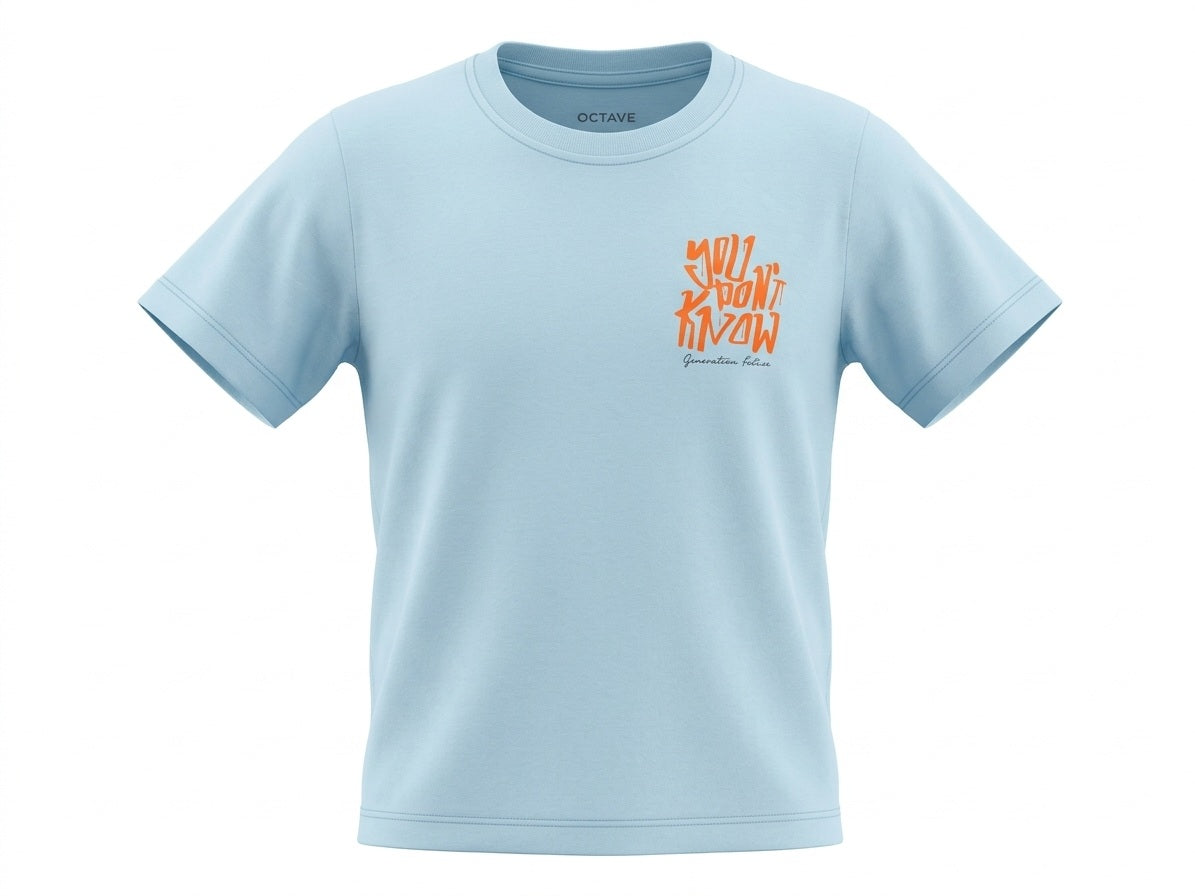 Boy Delicate Blue Round Neck T-Shirt