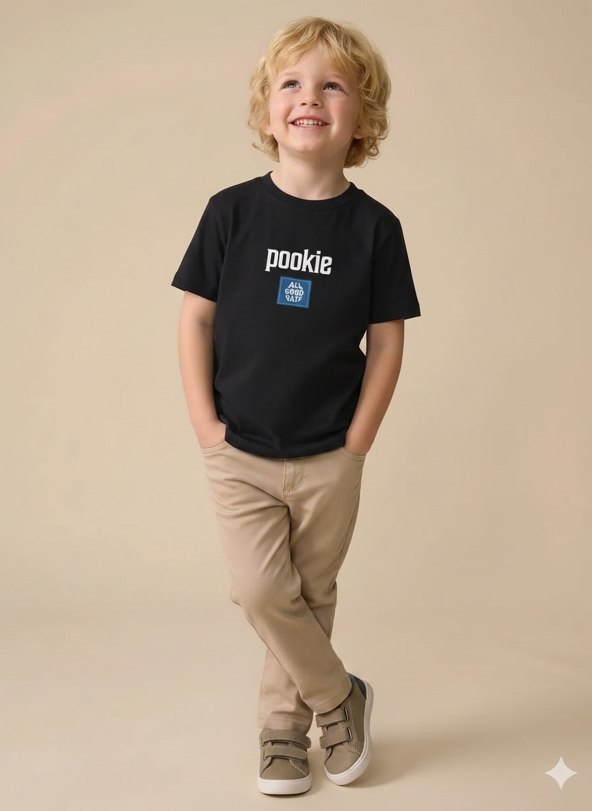Boys Black Printed T-shirt