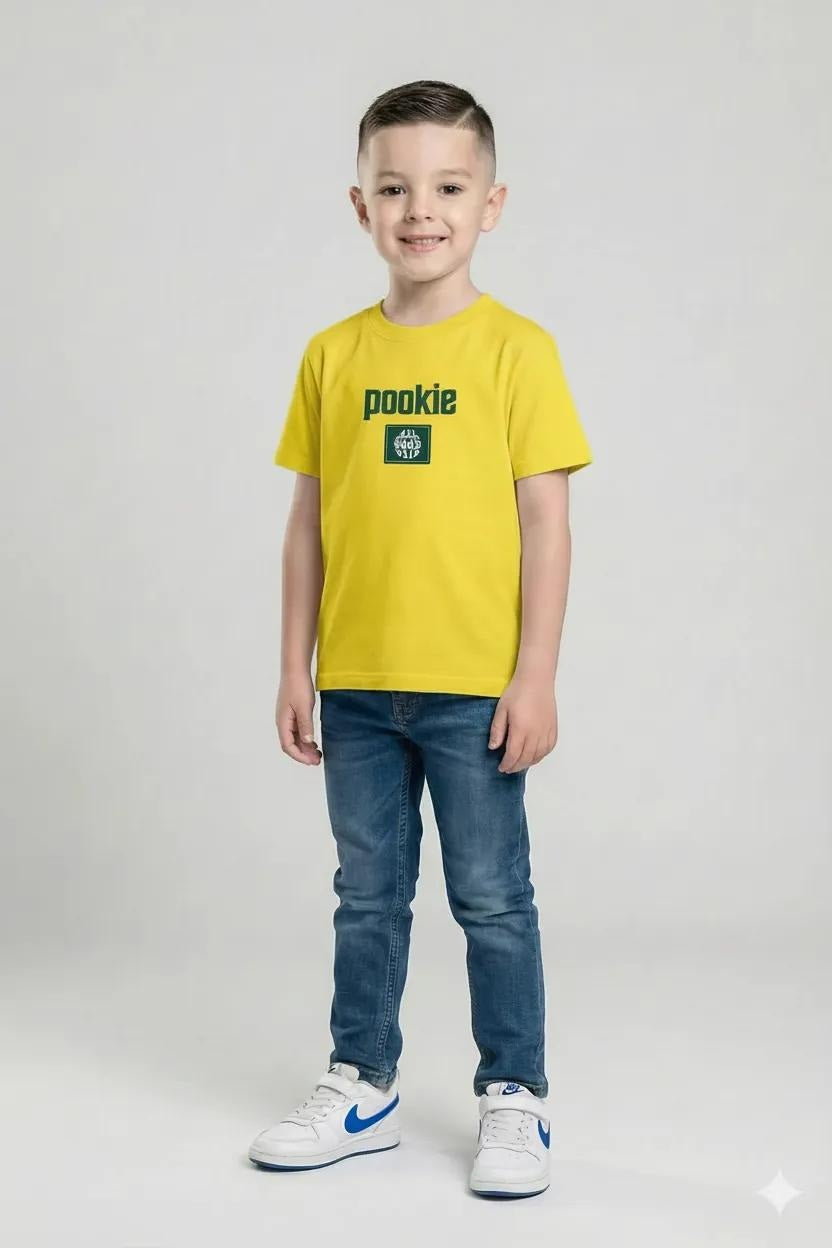 Octave Boys Cyber Yellow Printed T-shirt