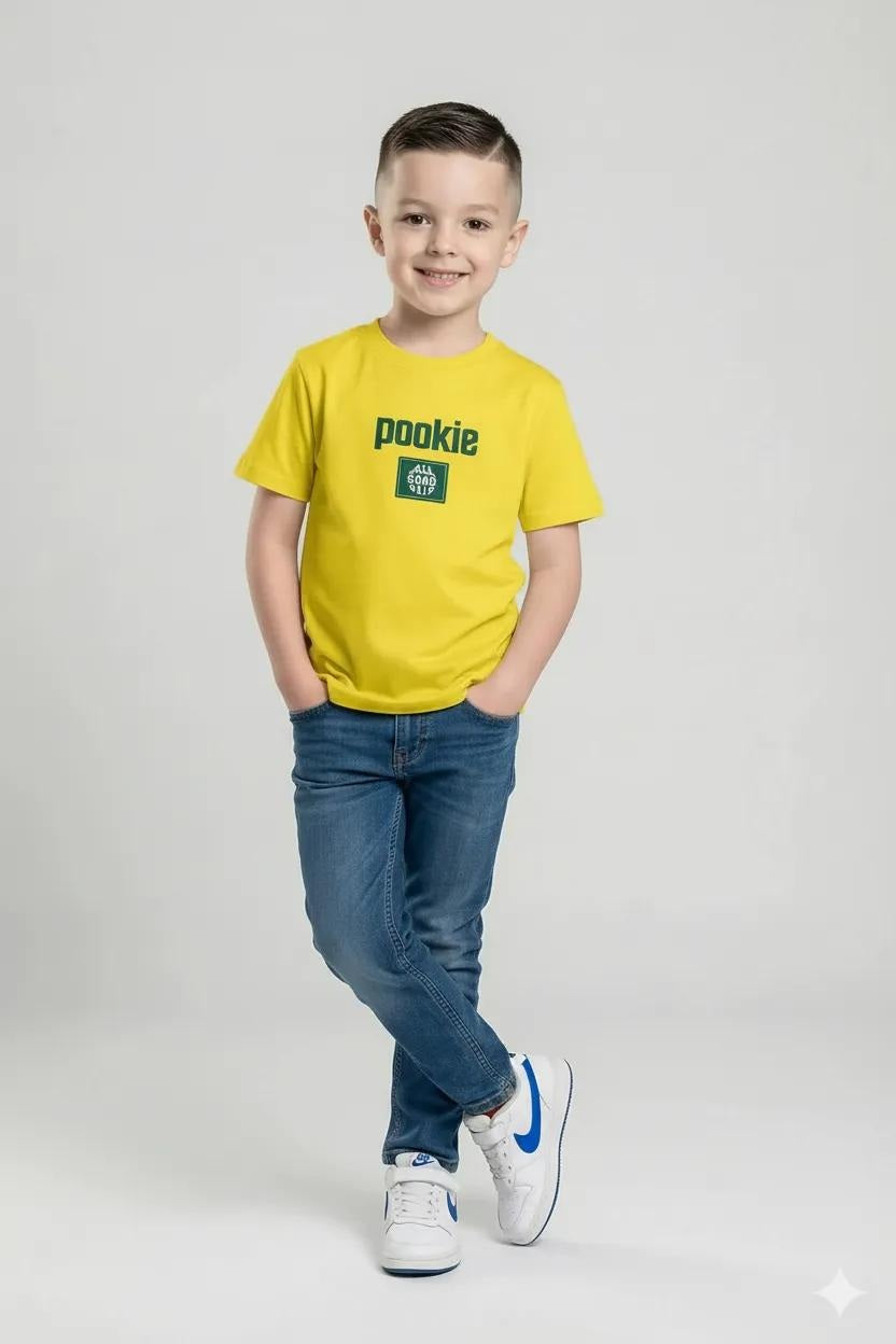 Octave Boys Cyber Yellow Printed T-shirt