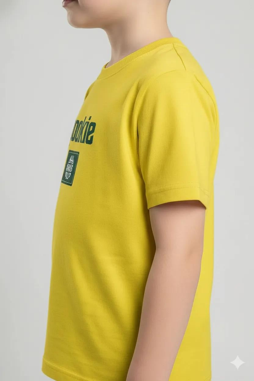 Octave Boys Cyber Yellow Printed T-shirt