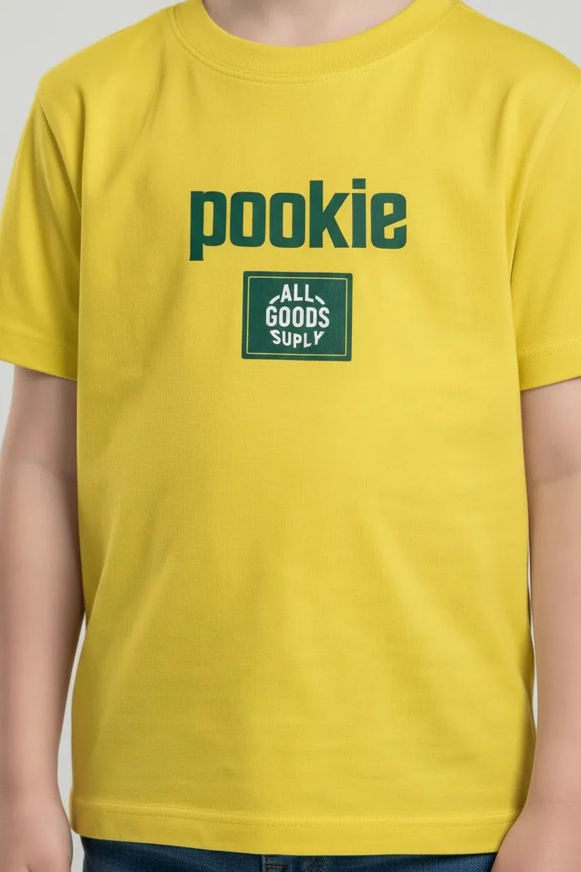 Octave Boys Cyber Yellow Printed T-shirt