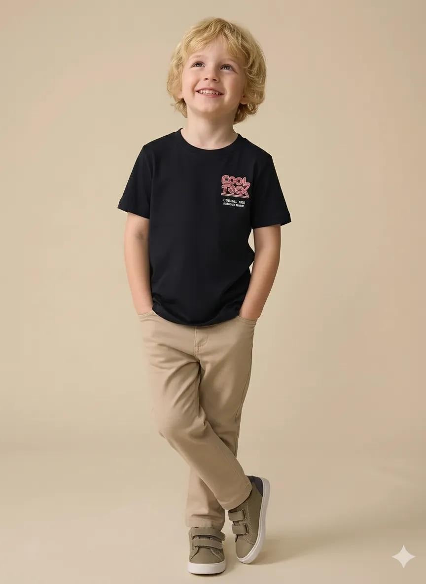 Octave Boy's Printed Round Neck T-shirt