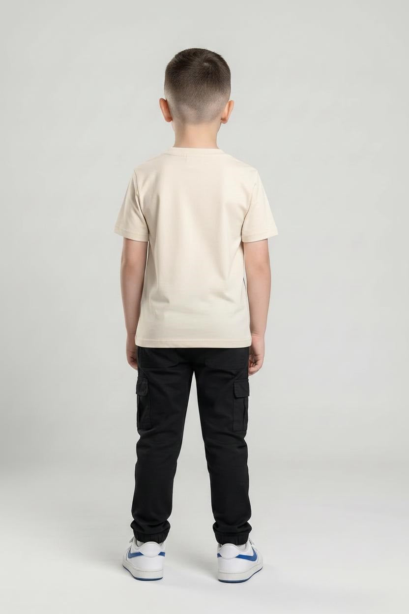 Boys Black Regular Fit Joggers
