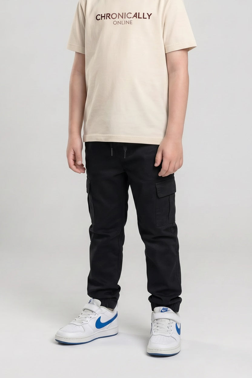 Boy Black Track Pants