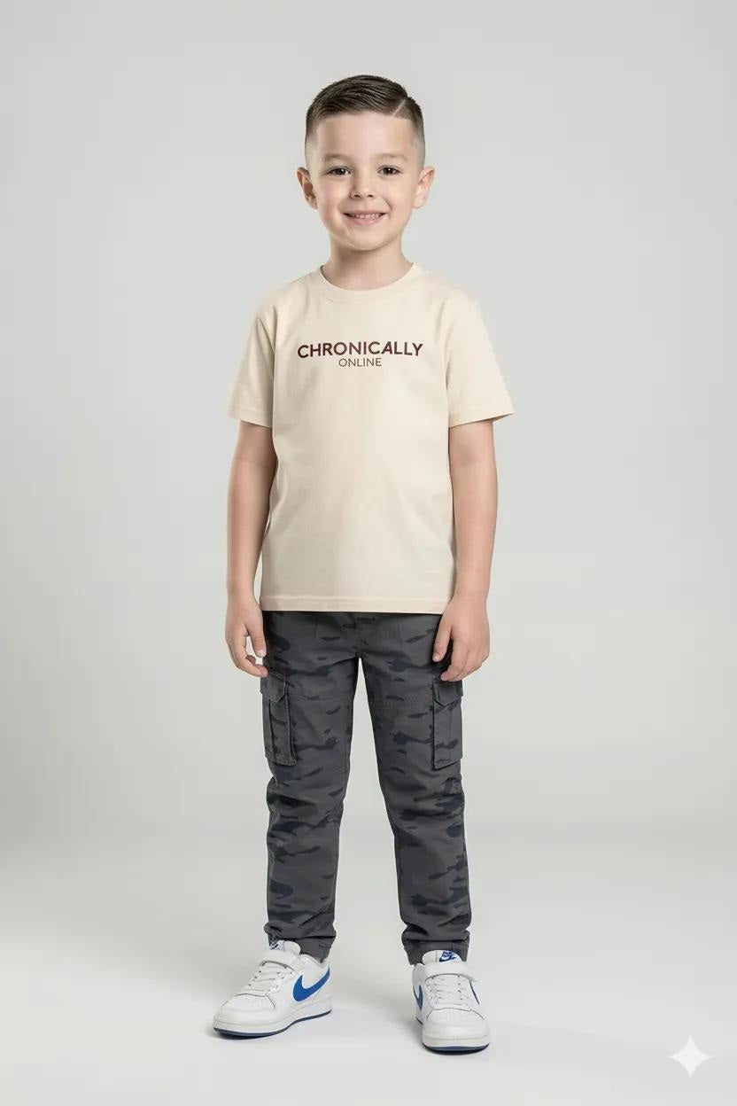 Octave Boys Coal Regular Fit Camouflage Track Pants