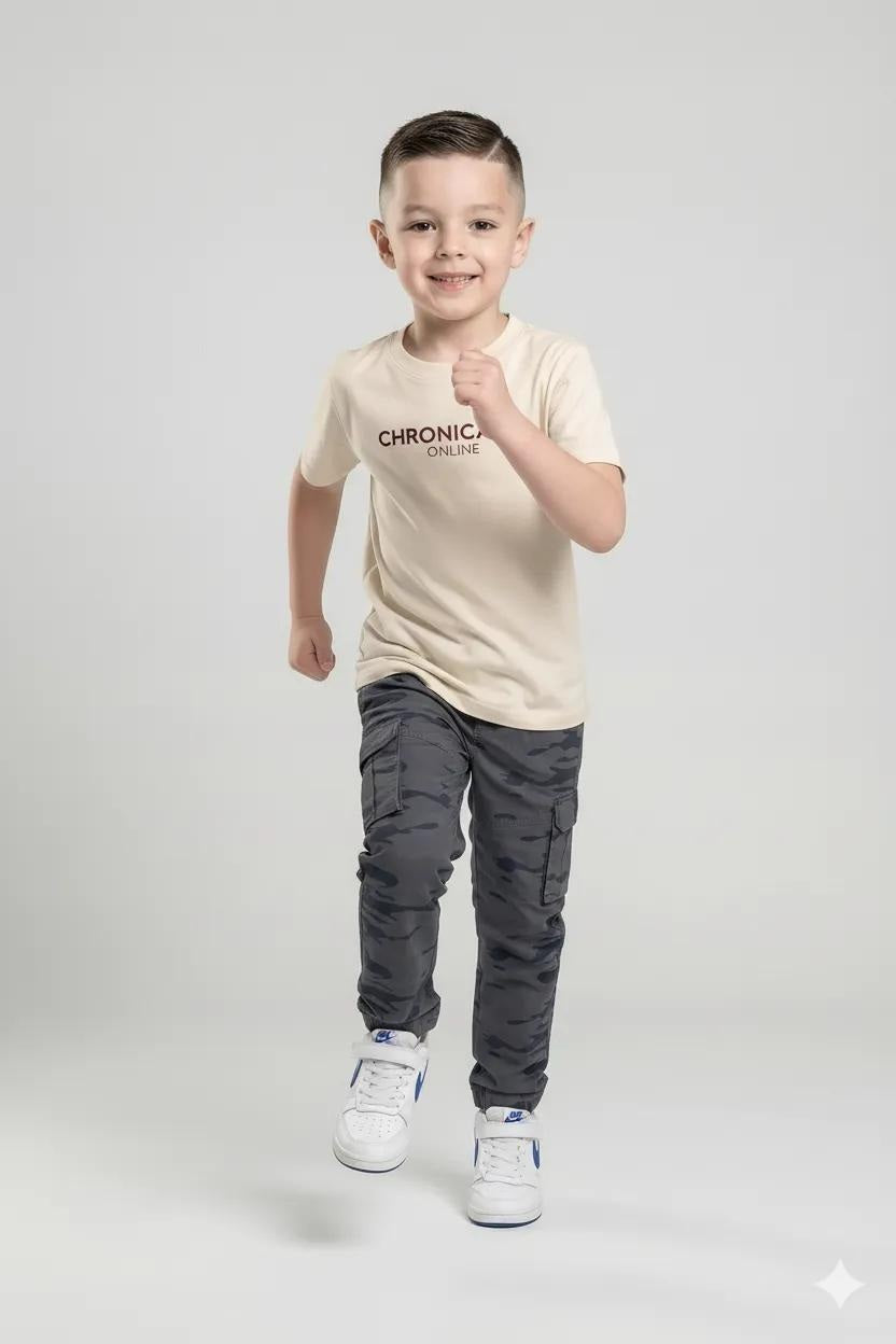 Octave Boys Coal Regular Fit Camouflage Track Pants