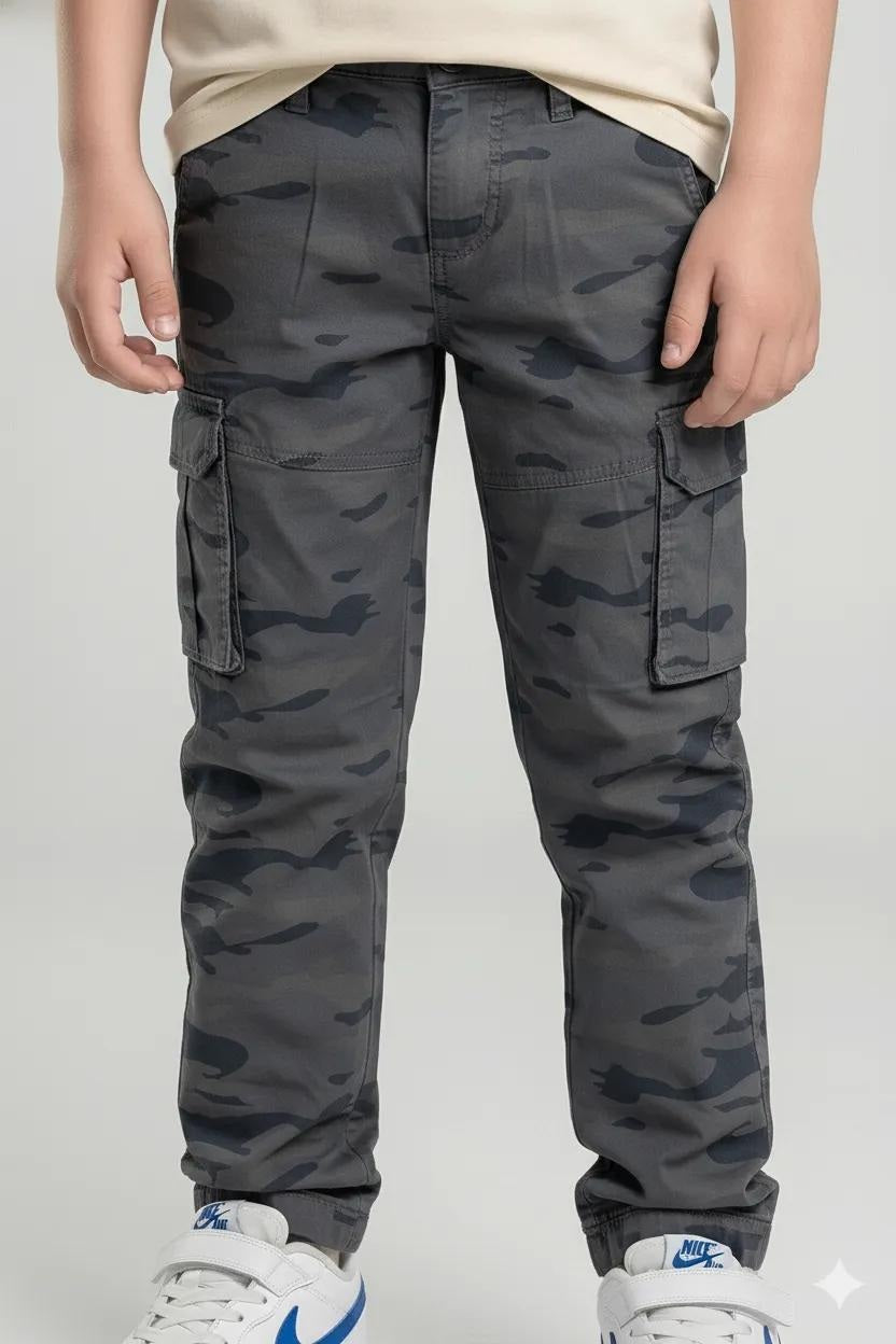 Octave Boys Coal Regular Fit Camouflage Track Pants
