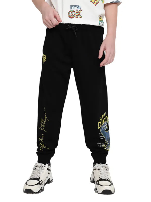 Octave Boys Printed Cotton Mid-Rise Joggers