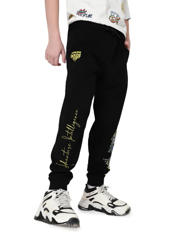 Octave Boys Printed Cotton Mid-Rise Joggers