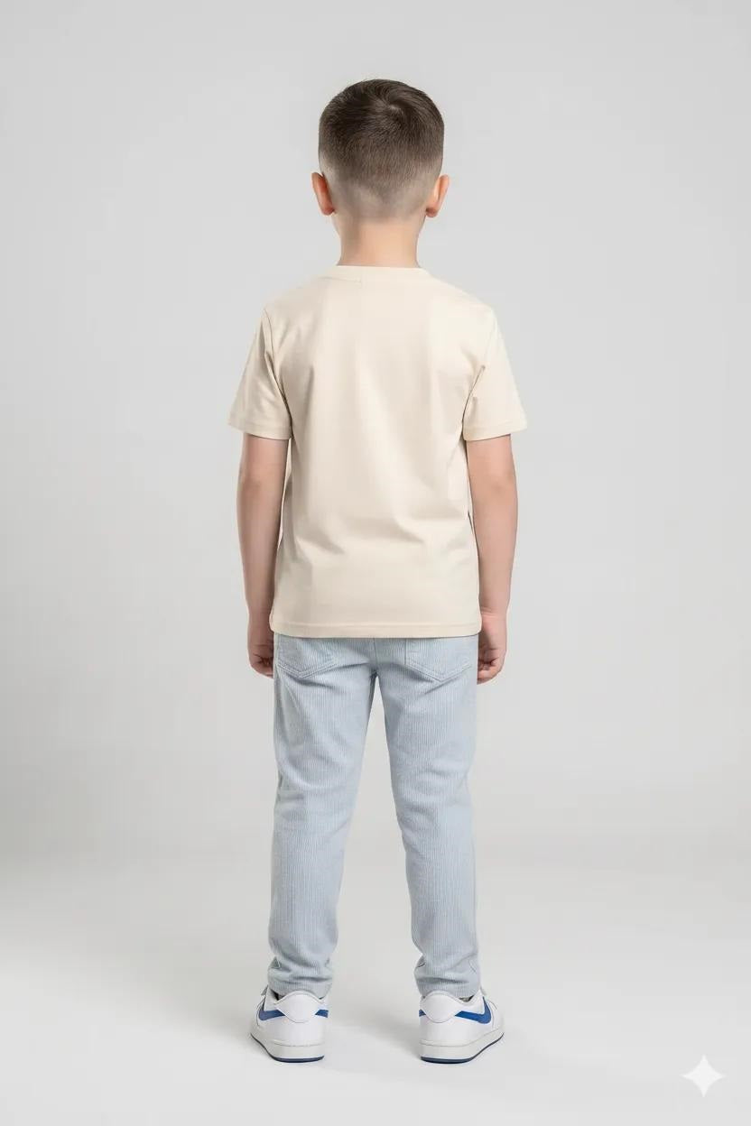 Boys Pearl Blue Regular Fit Striped Joggers