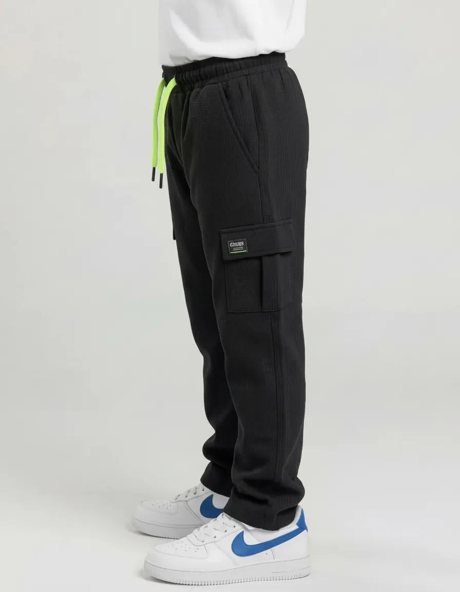 Octave Boys Black Regular Fit Track Pants