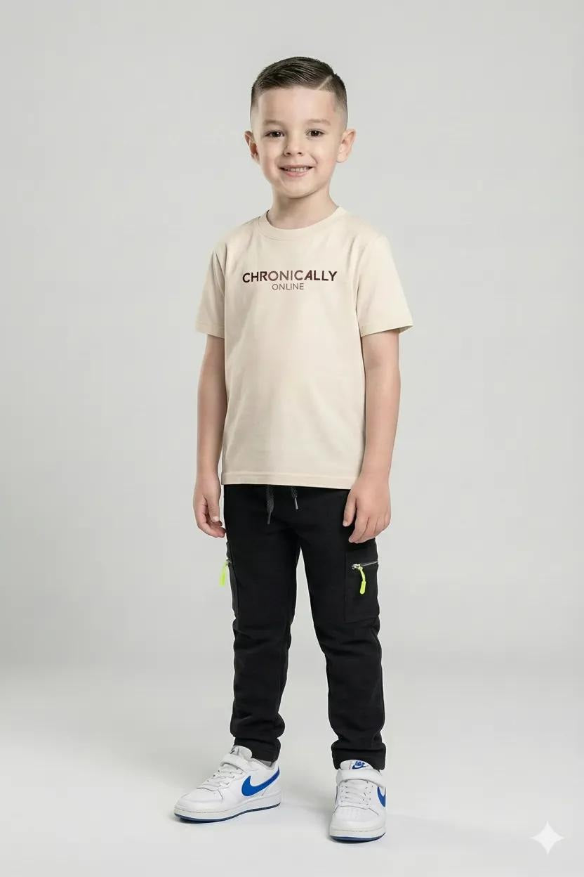Octave Boys Black Regular Fit Track Pants