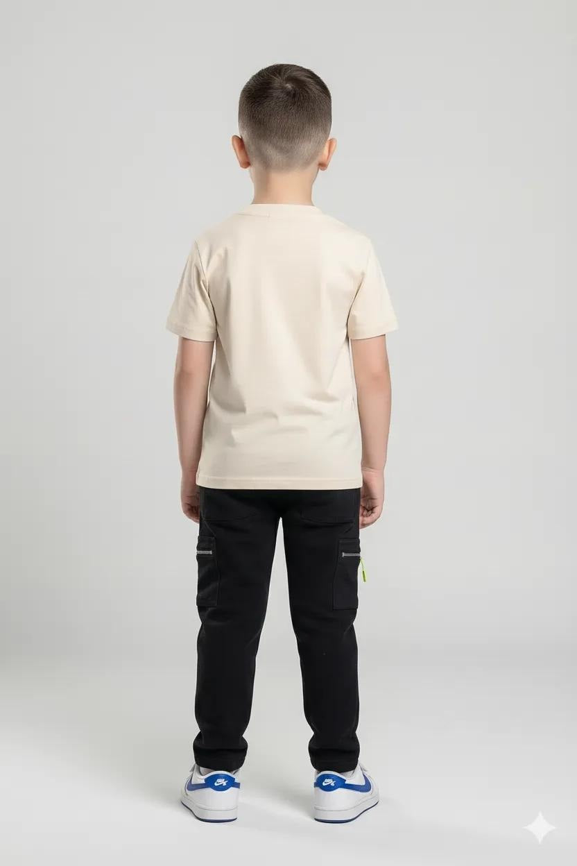 Octave Boys Black Regular Fit Track Pants