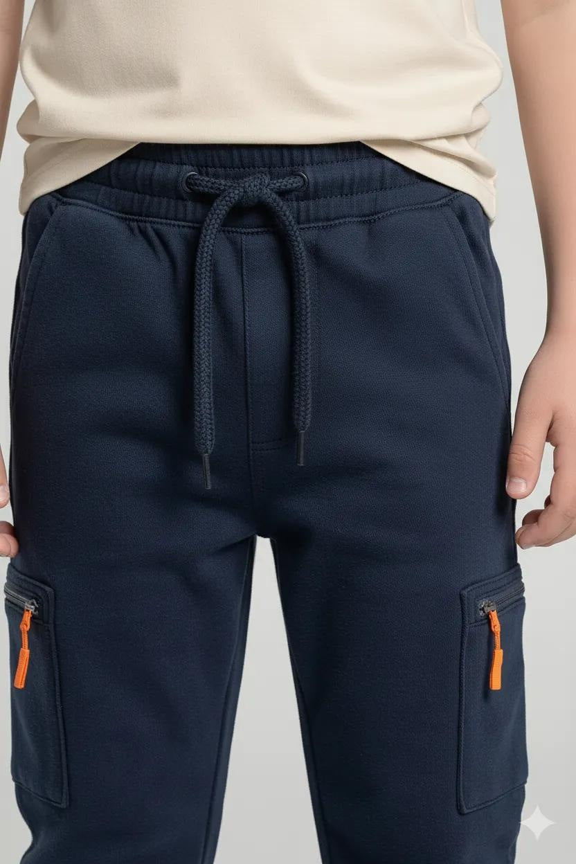 Octave Boys Navy Regular Fit Track Pants