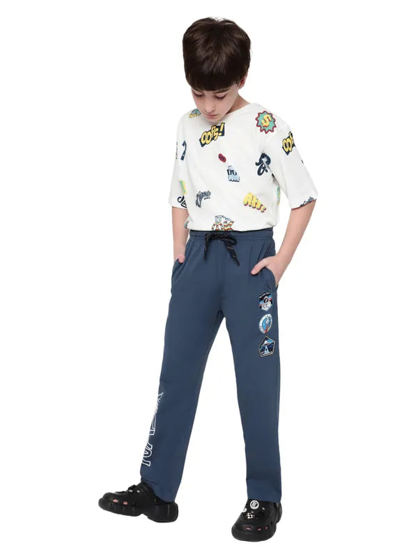 Octave Boys Printed Cotton Mid-Rise Track Pant