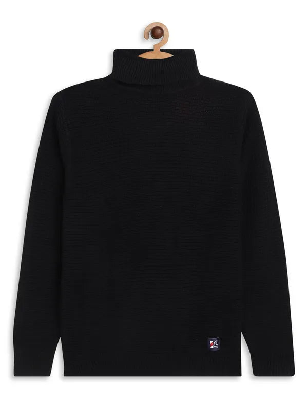 Octave Boys Black Solid Pullover Sweater