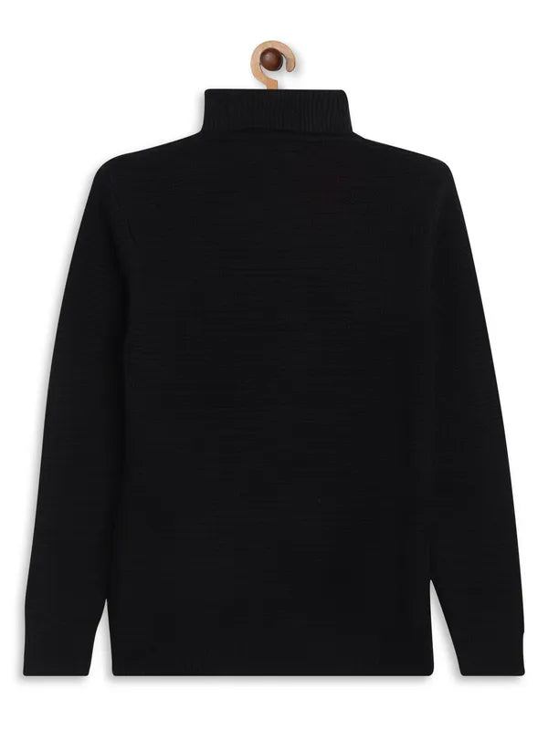 Octave Boys Black Solid Pullover Sweater