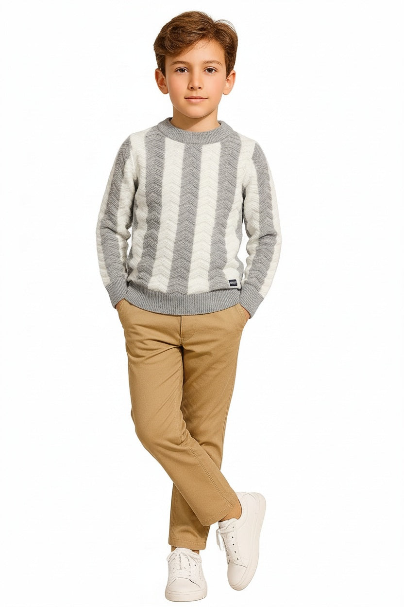 Boys Striped Woollen Pullover