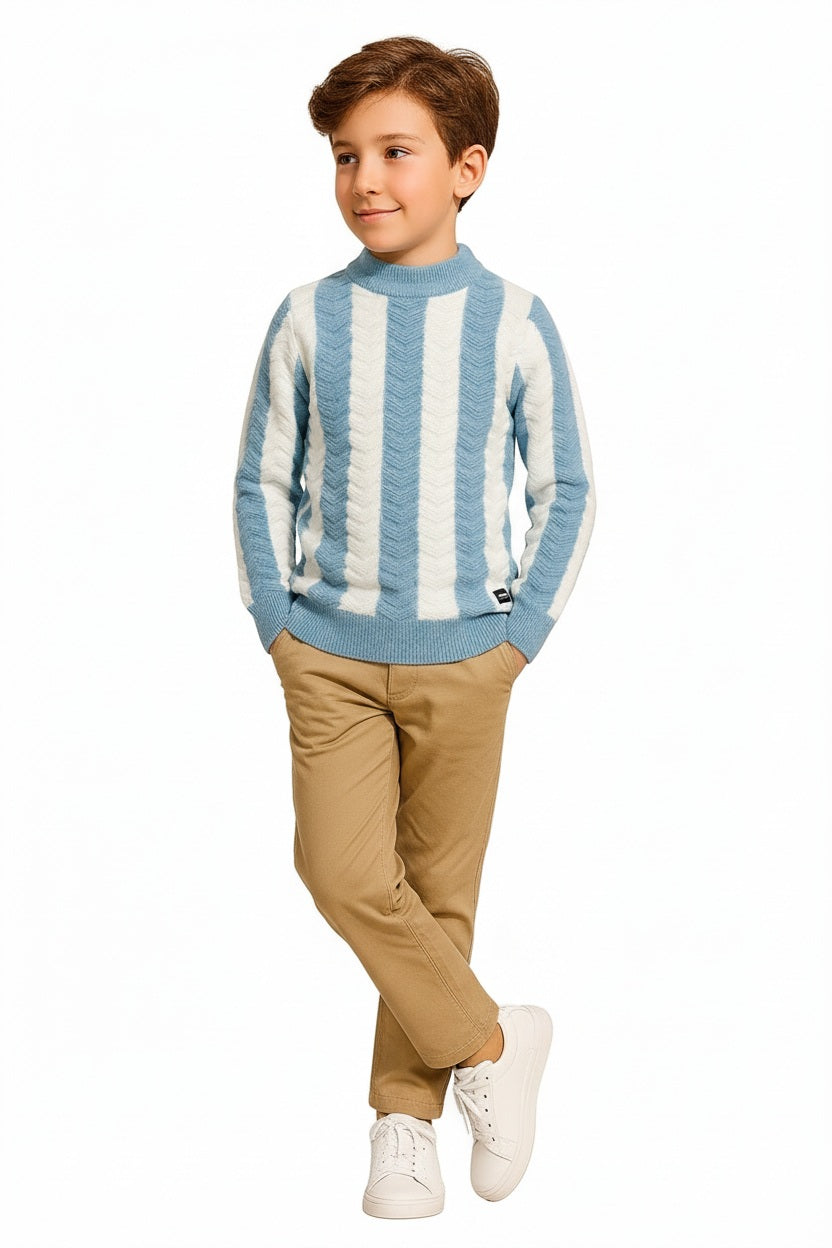 Boys Striped Woollen Pullover