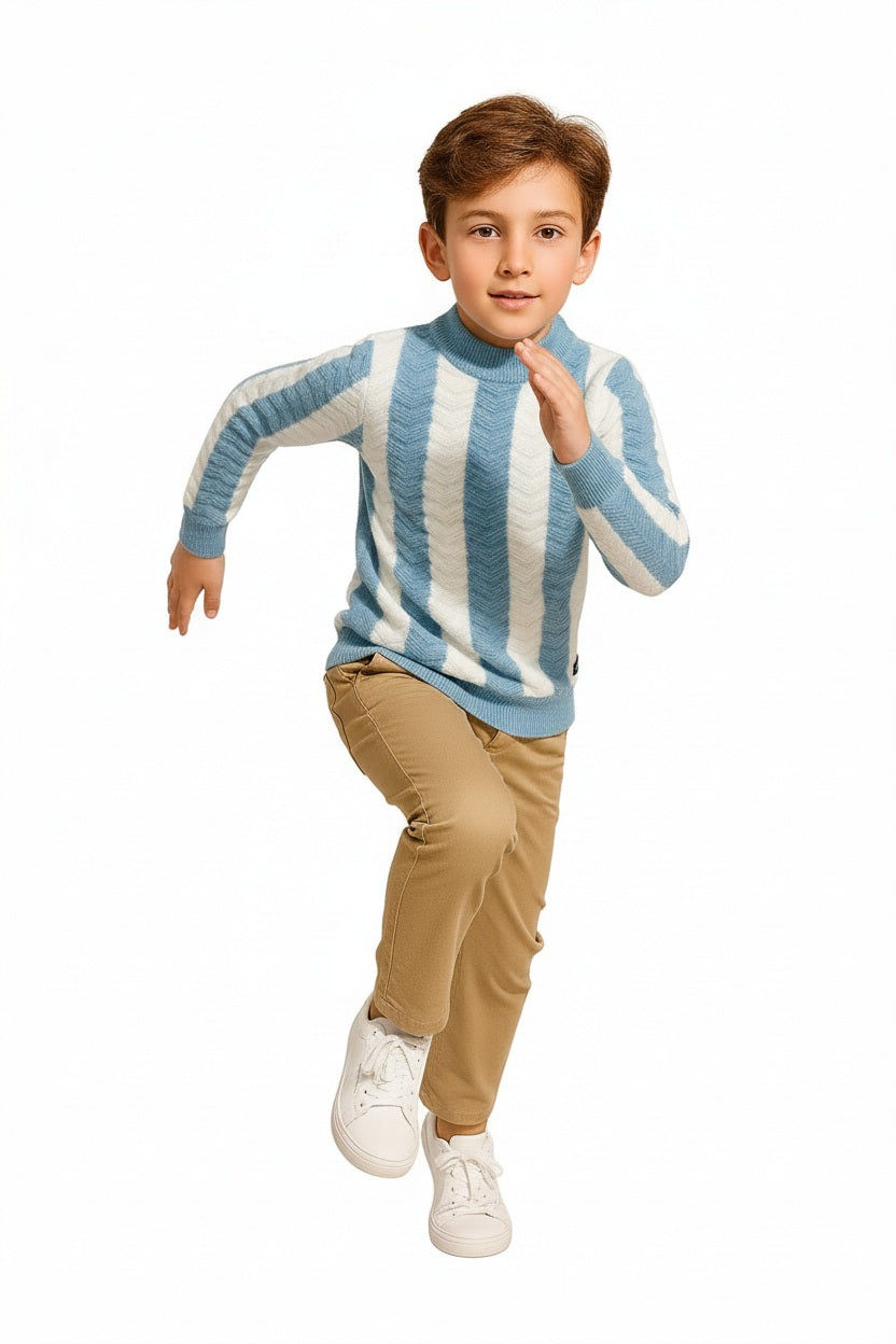 Boys Striped Woollen Pullover