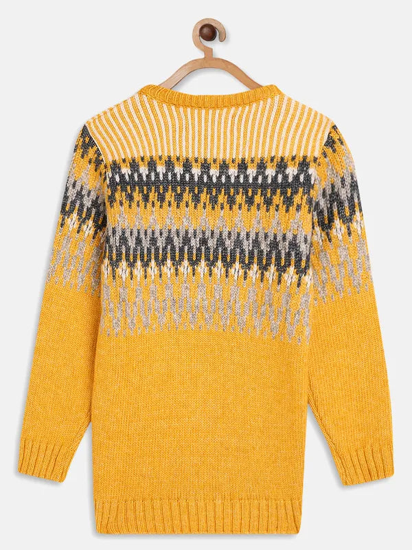 Octave Boys Yellow White Printed Pullover