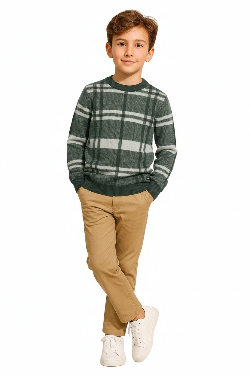 Boys Checked Pullover