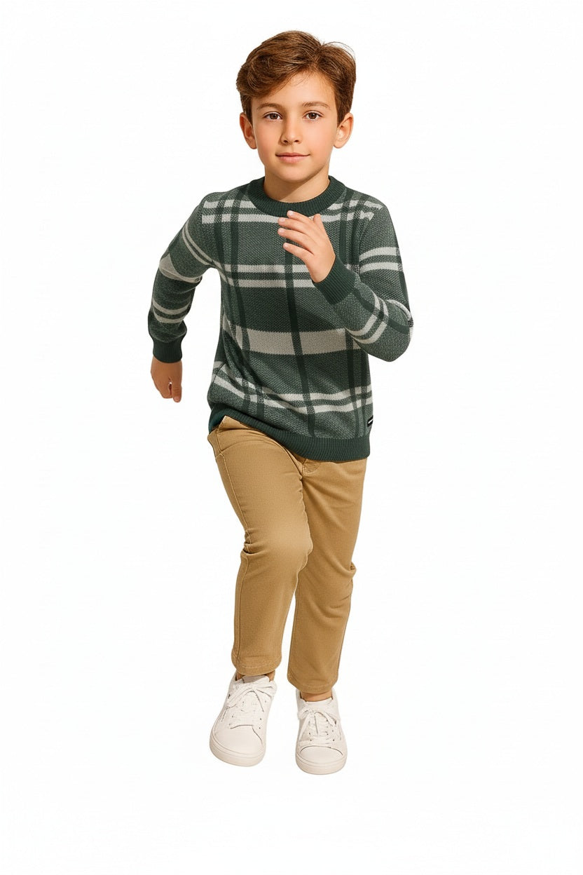 Boys Checked Pullover