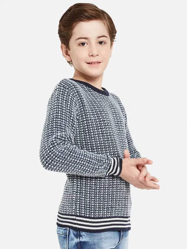 Octave Boys Navy Blue White Pullover