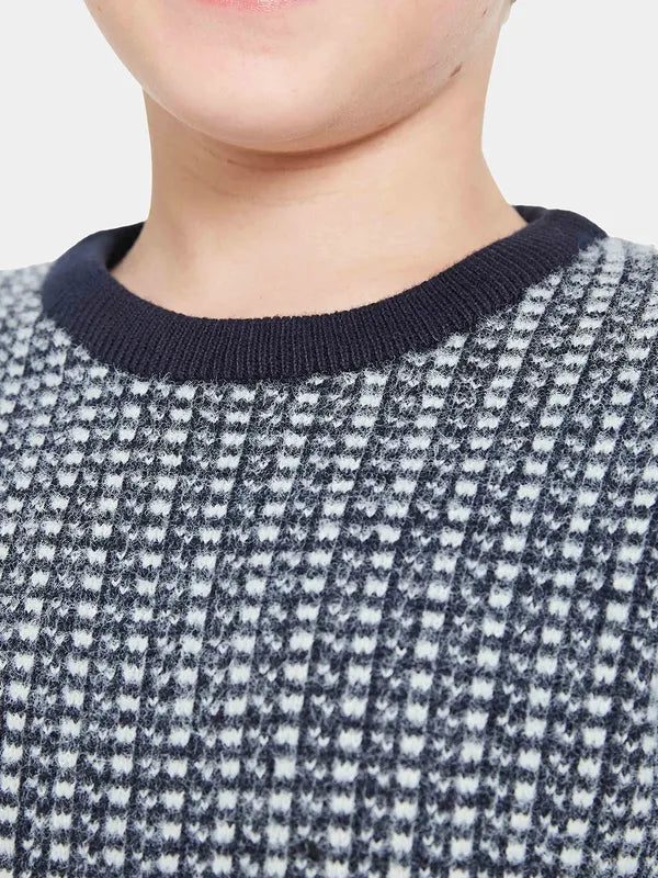 Octave Boys Navy Blue White Pullover