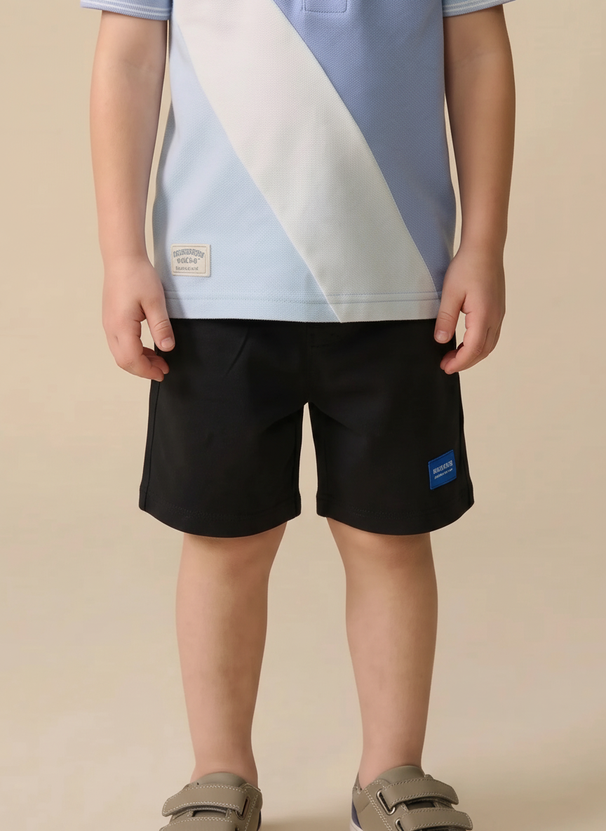 Boy Black Solid Short