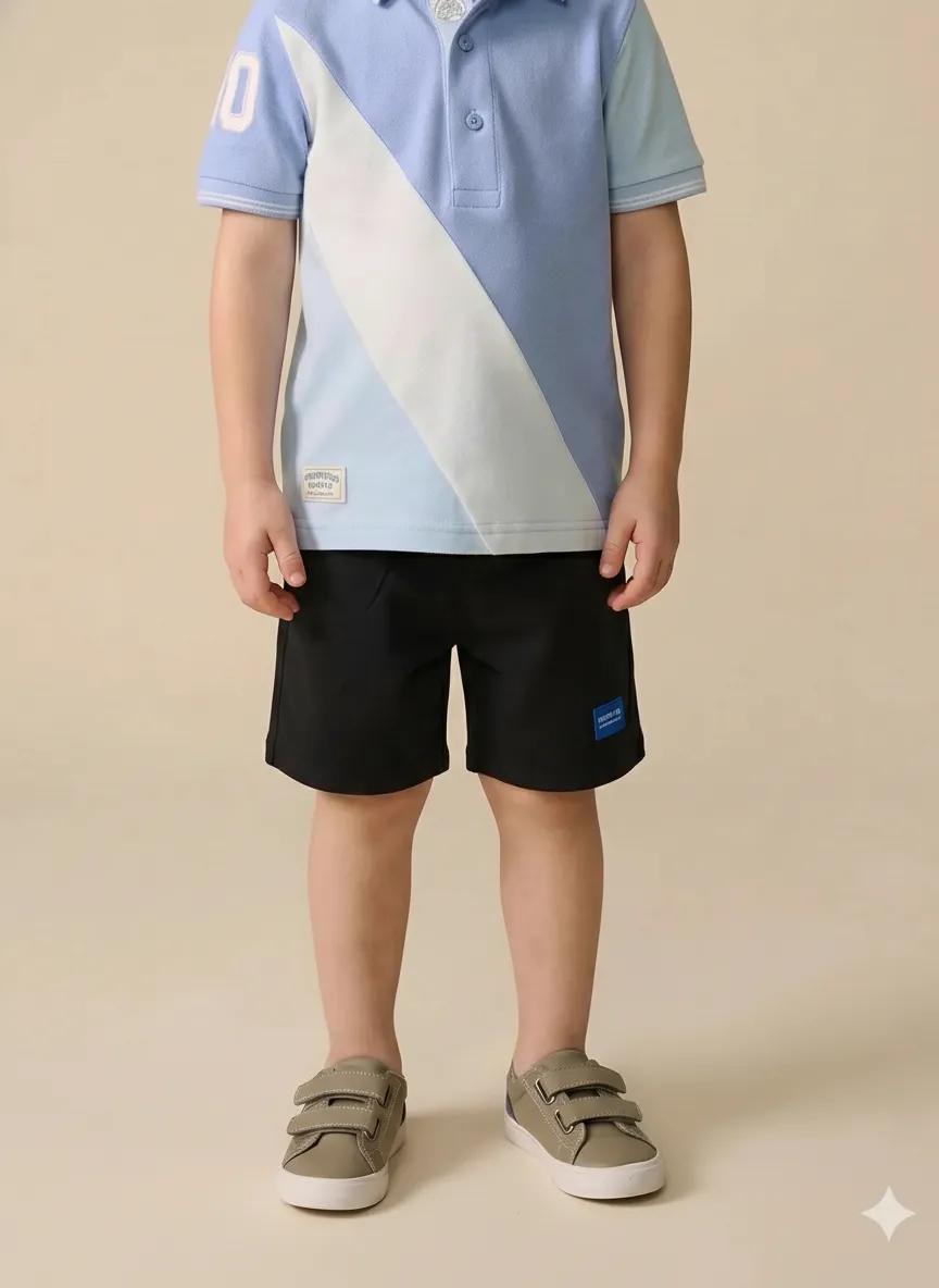 Boy Black Solid Short