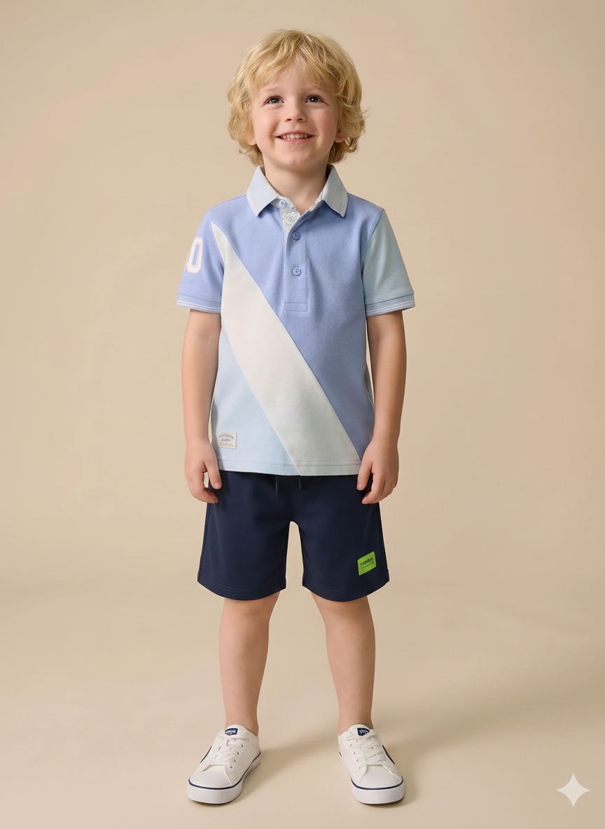 Boy Light Navy Solid Short