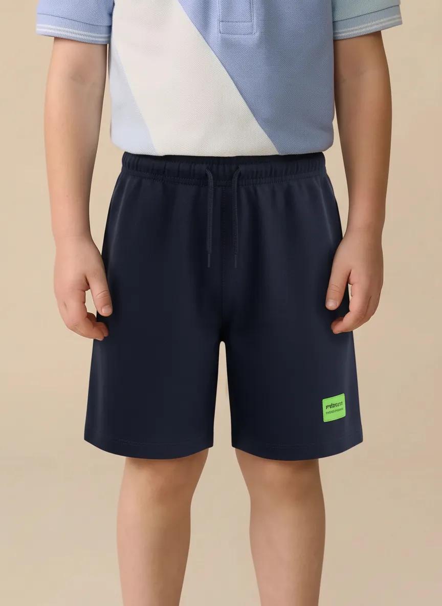 Boy Light Navy Solid Short