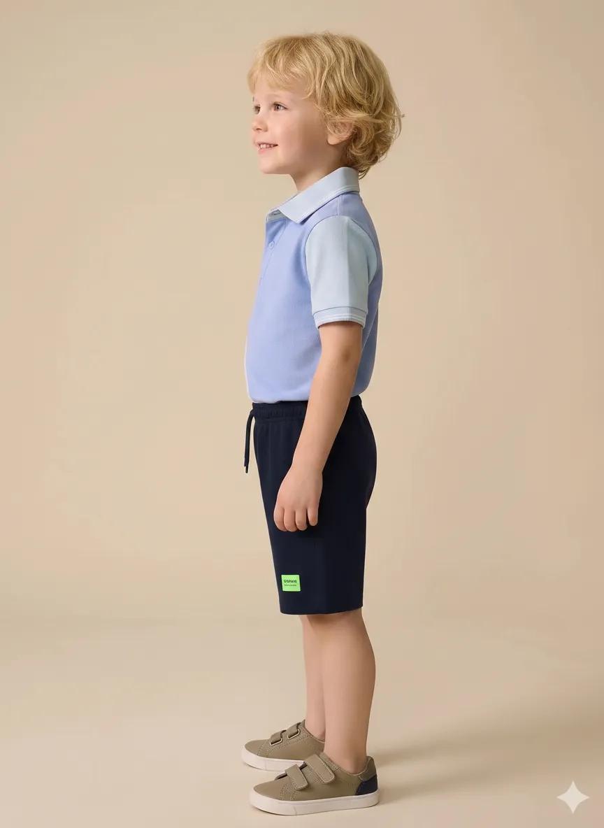 Boy Light Navy Solid Short