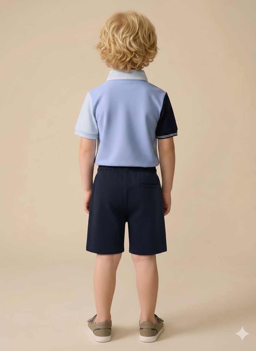 Boy Light Navy Solid Short