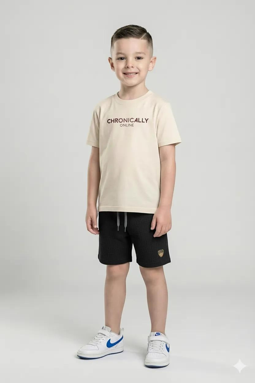 Boy Black Solid Shorts