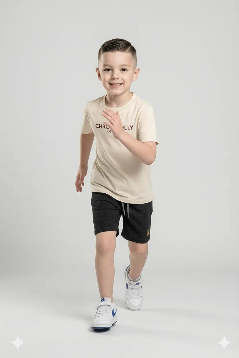 Boy Black Solid Shorts